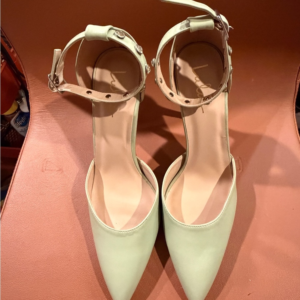 Louise et Cie Mint Ankle Strap Heels